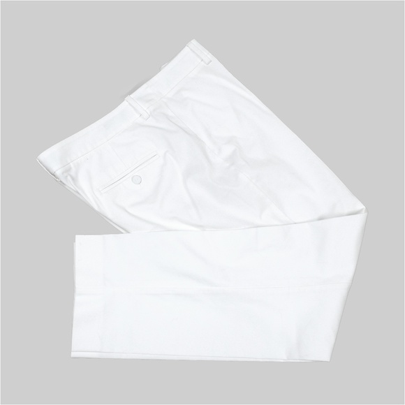 WEEKEND MAX MARA Cropped Cigarette Fit W18 Trousers Size 14 Cream Stretch Cotton - Picture 2 of 10